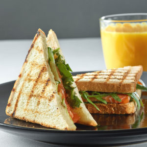 Salmon Sandwhich With Healthy Juice